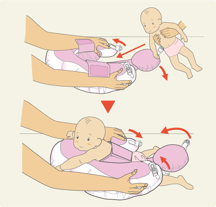 ハグリングを赤ちゃんに装着する