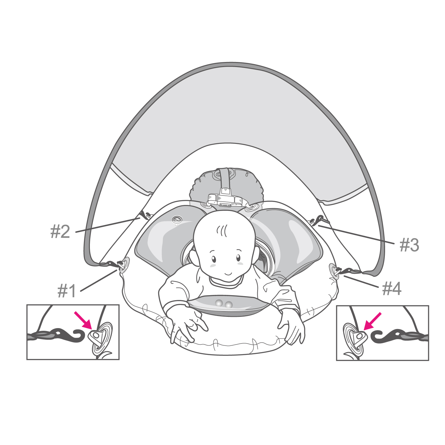タミリングを赤ちゃんに装着する